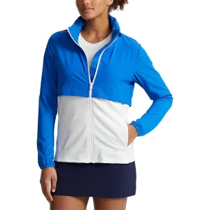 Walk Loud Rlx Ralph Lauren Women'S Hybrid Full Zip Golf Jacket - Spa Royal/Pure White