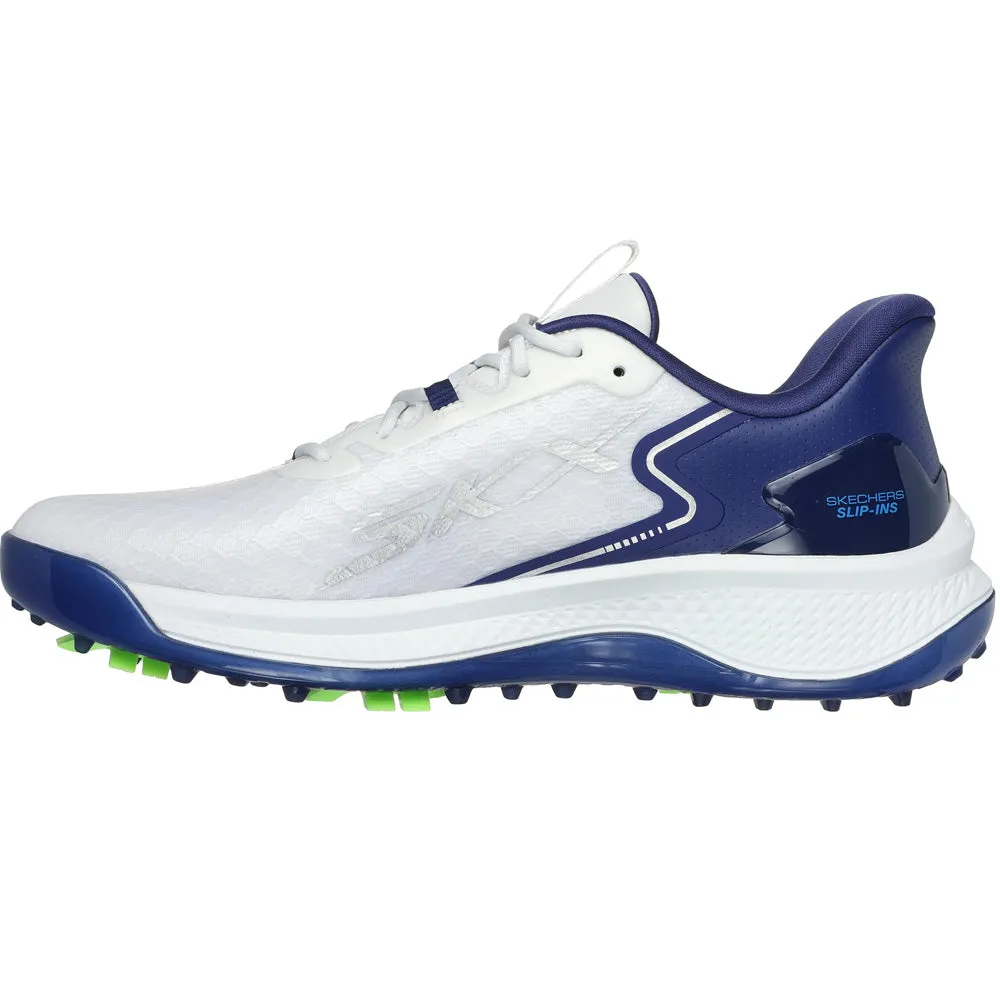 Skechers Go Golf Blade Gf Spiked Waterproof Shoes - White/Navy/Blue Sweetest Day Sale