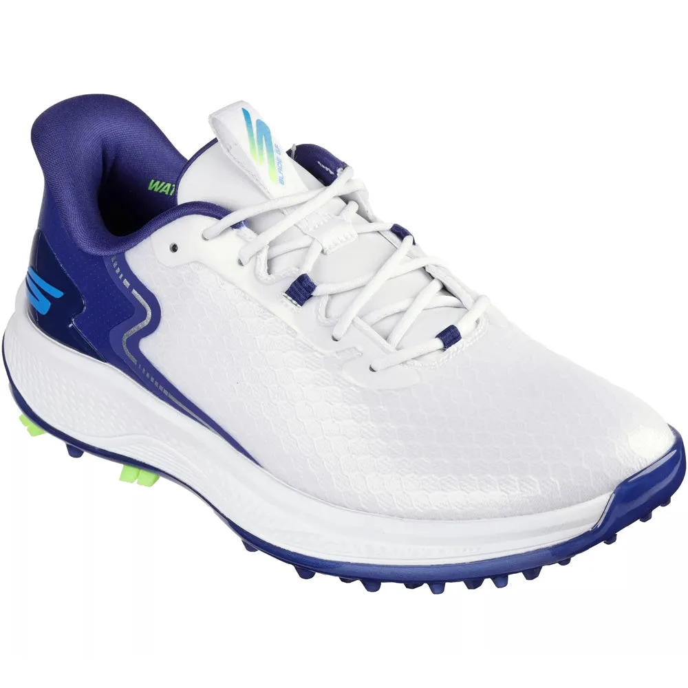 Define Your Own Way Skechers Go Golf Blade Gf Spiked Waterproof Shoes - White/Navy/Blue