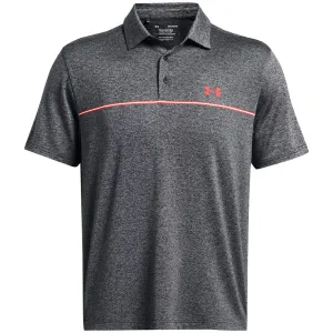No Limits, Just Style Under Armour Playoff 3.0 Stripe Polo Shirt - Black/Red Solstice