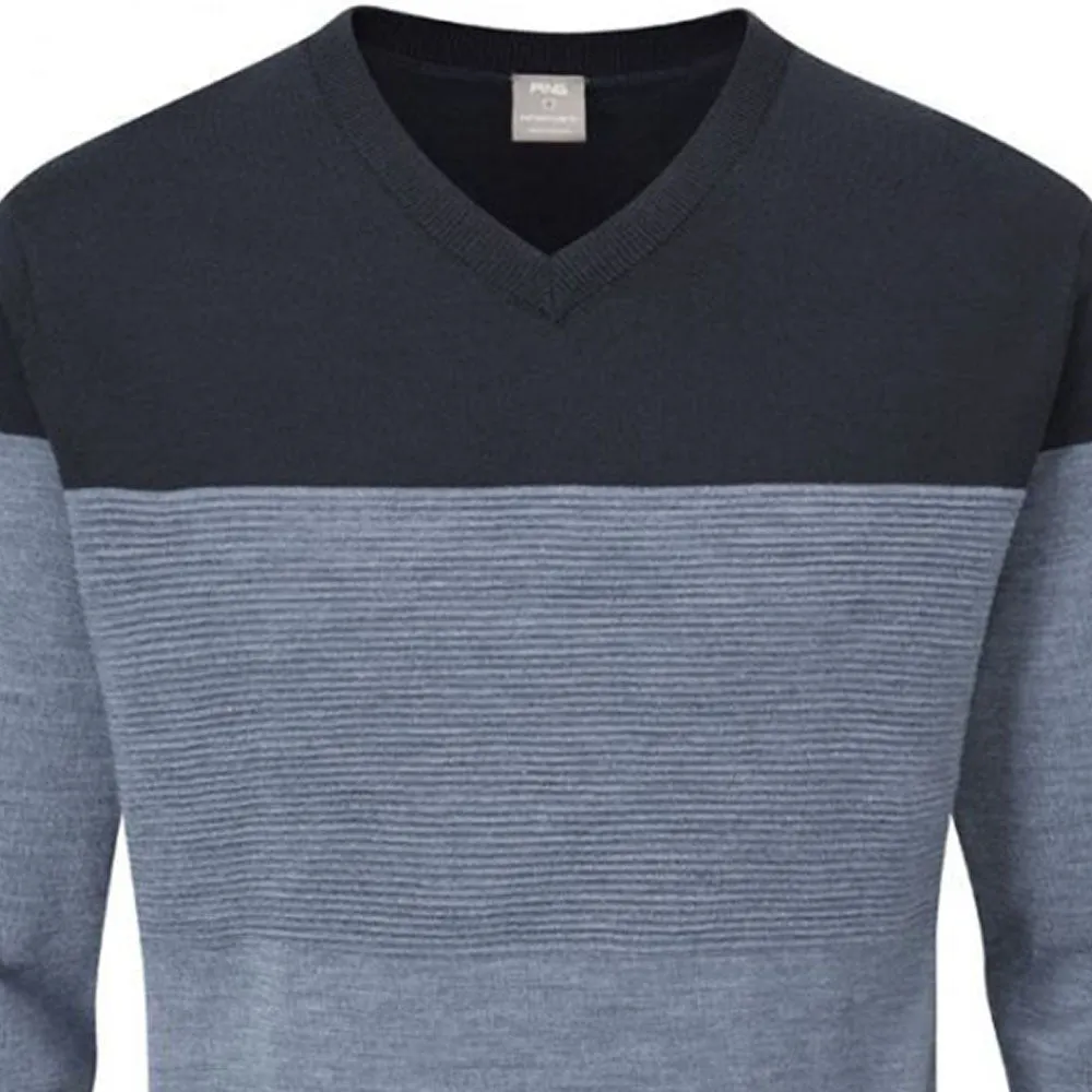 Walk Tall Ping Lucas V-Neck Sweater - Greystone Marl/Navy