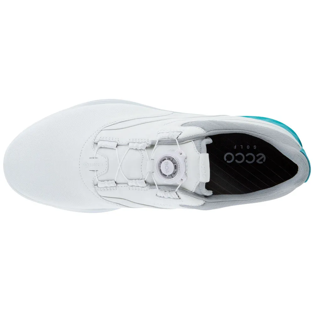 Ecco S-Three Boa Gore-Tex Spikeless Waterproof Shoes - White/Caribbean/Concrete Break Boundaries Not for the Ordinary