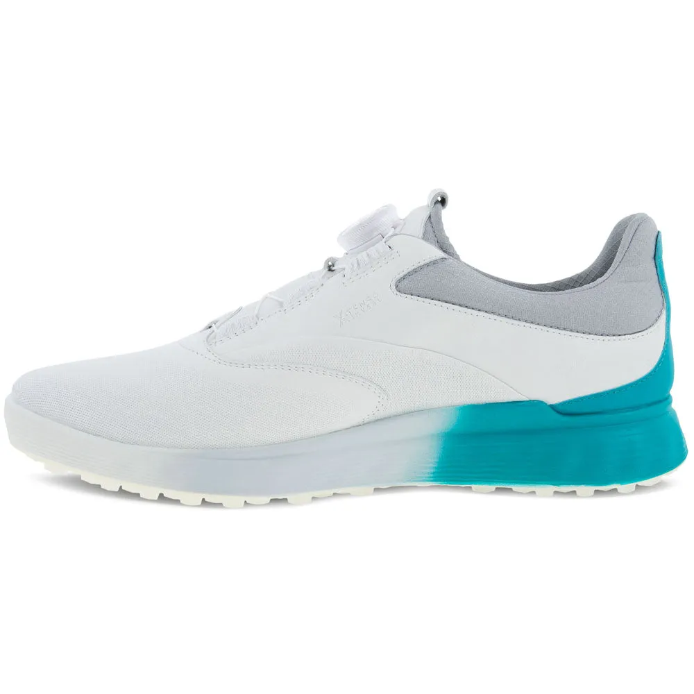 Built to Move You Made to Turn Heads Ecco S-Three Boa Gore-Tex Spikeless Waterproof Shoes - White/Caribbean/Concrete