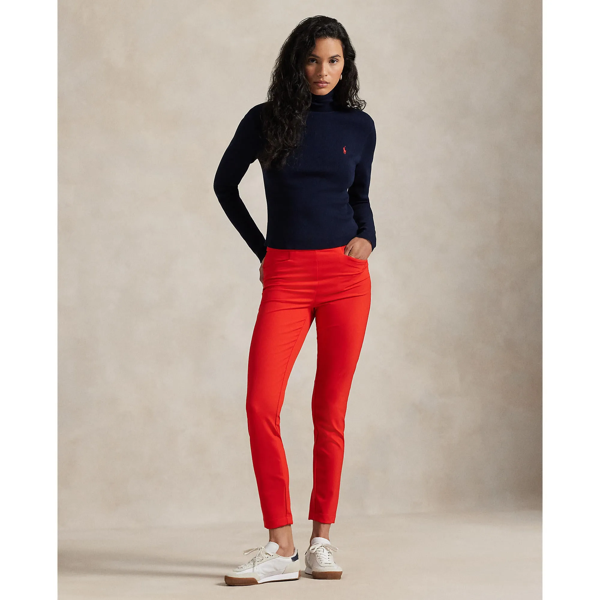 Rlx Ralph Lauren Women'S Eagle Stretch Twill Golf Pants - Bright Poppy Walk Loud
