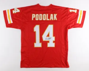 Ed Podolak Signed Kansas City Chiefs Jersey (JSA) Super Bowl IV Running Back