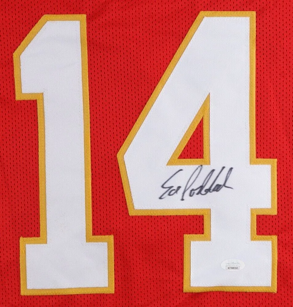 Ed Podolak Signed Kansas City Chiefs Jersey (JSA) Super Bowl IV Running Back
