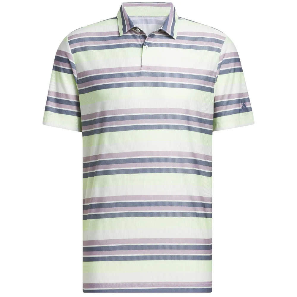 Adidas Ult365 Heat.Rdy Stripe Polo Shirt - Green Spark Steal Own the Moment