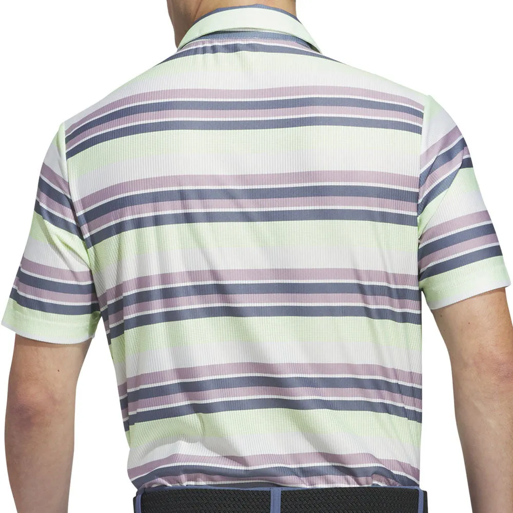 Valentine's Day Sale New Year's Eve Sale Adidas Ult365 Heat.Rdy Stripe Polo Shirt - Green Spark