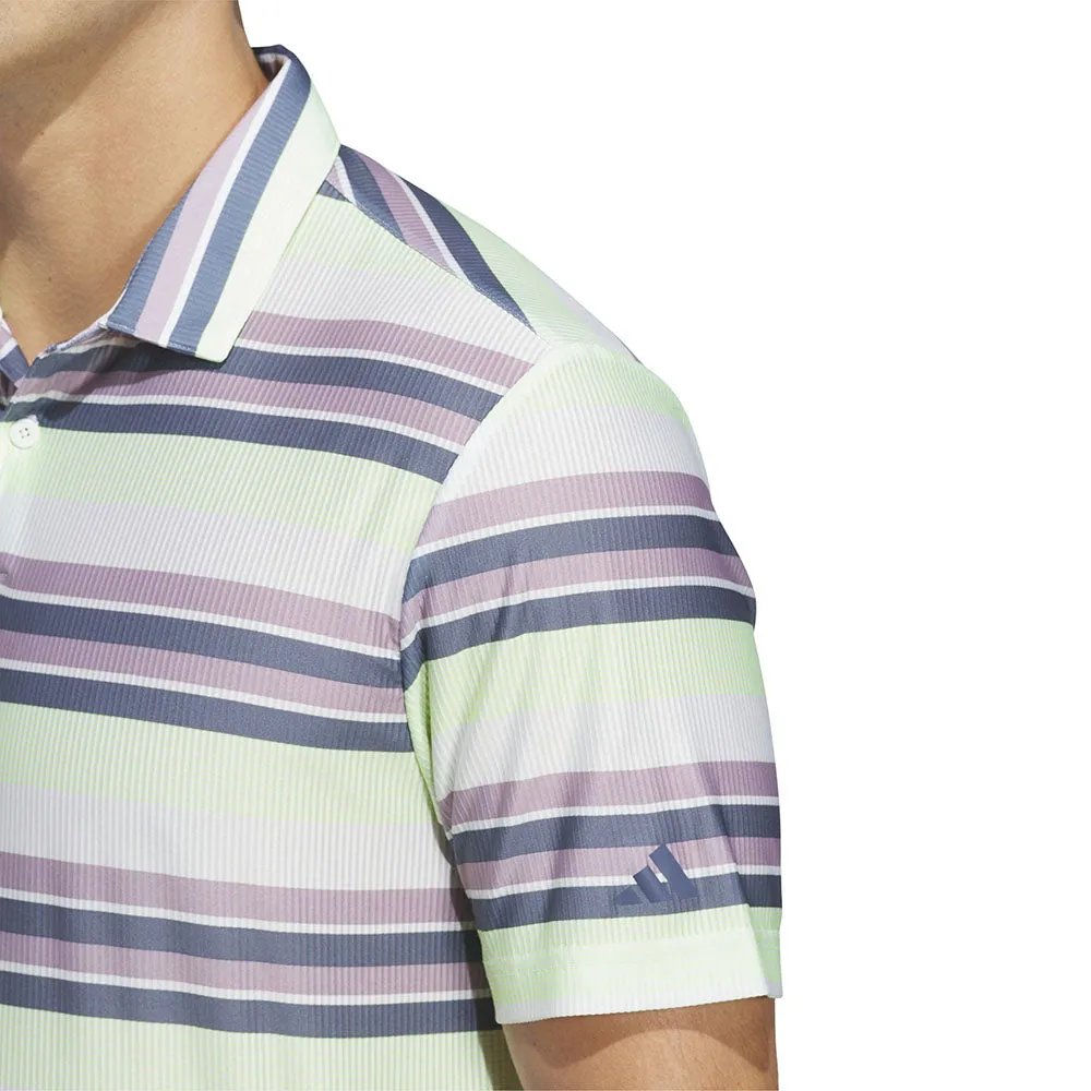 Built to Move You Adidas Ult365 Heat.Rdy Stripe Polo Shirt - Green Spark