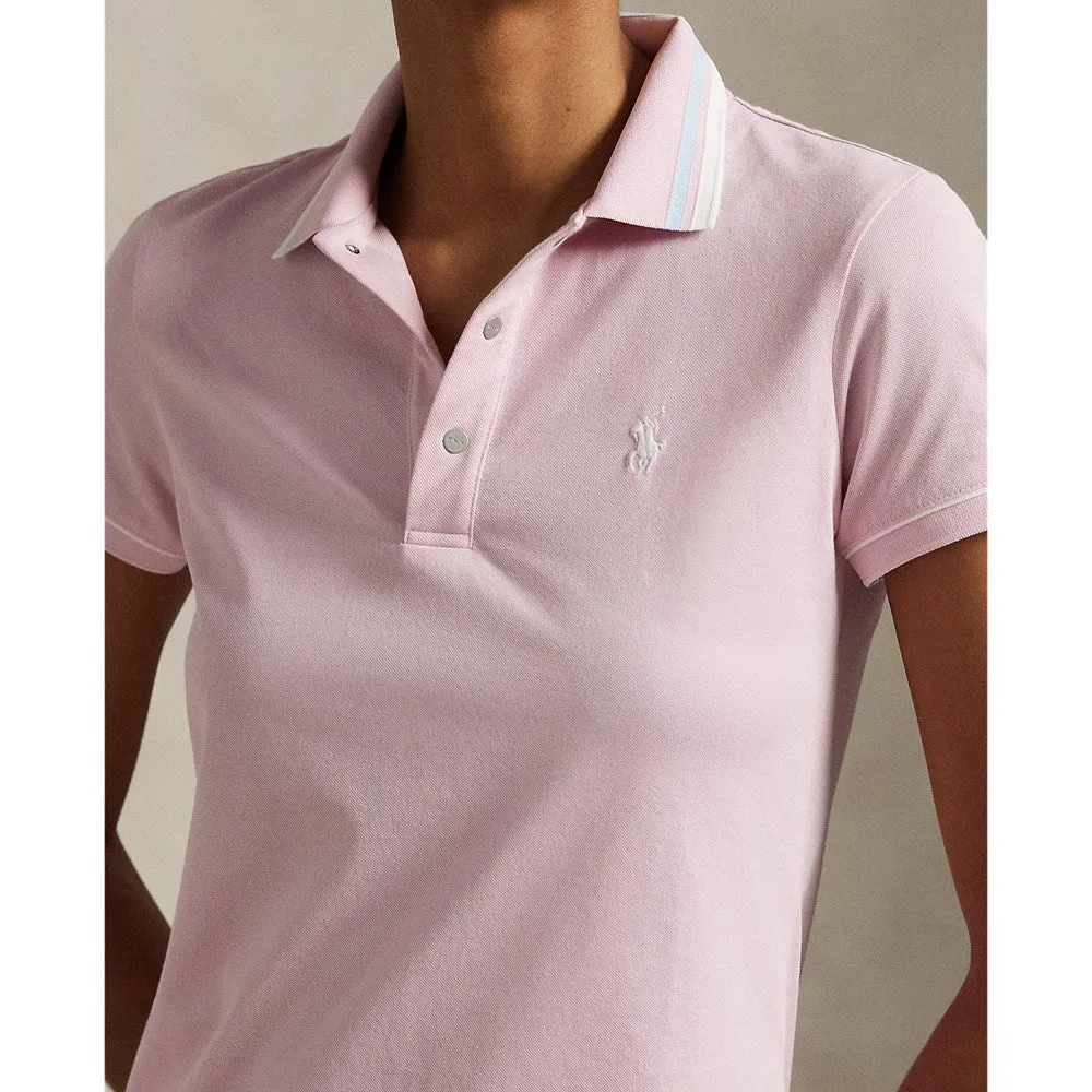 Special Offer Style Meets Power Rlx Ralph Lauren Women'S Tour Pique Polo Shirt - Garden Pink/White/Pale Blue