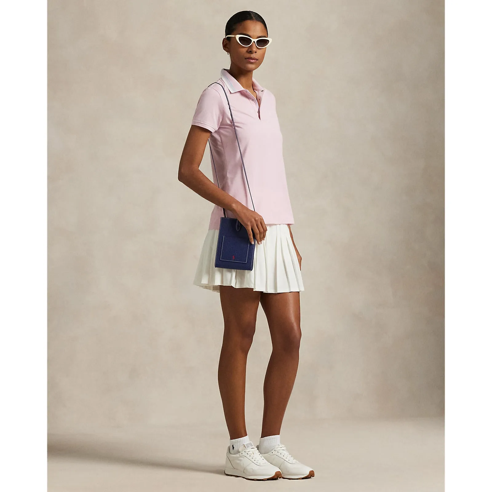 Deal Of The Century Rlx Ralph Lauren Women'S Tour Pique Polo Shirt - Garden Pink/White/Pale Blue