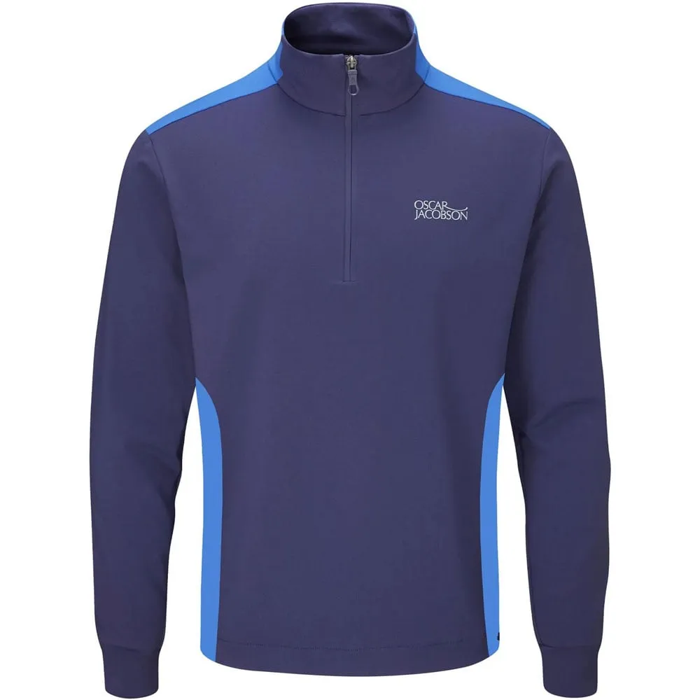 Black Friday Deal Black Friday Offer Oscar Jacobson Thornton Mid Layer 1/2 Zip Pullover - Navy
