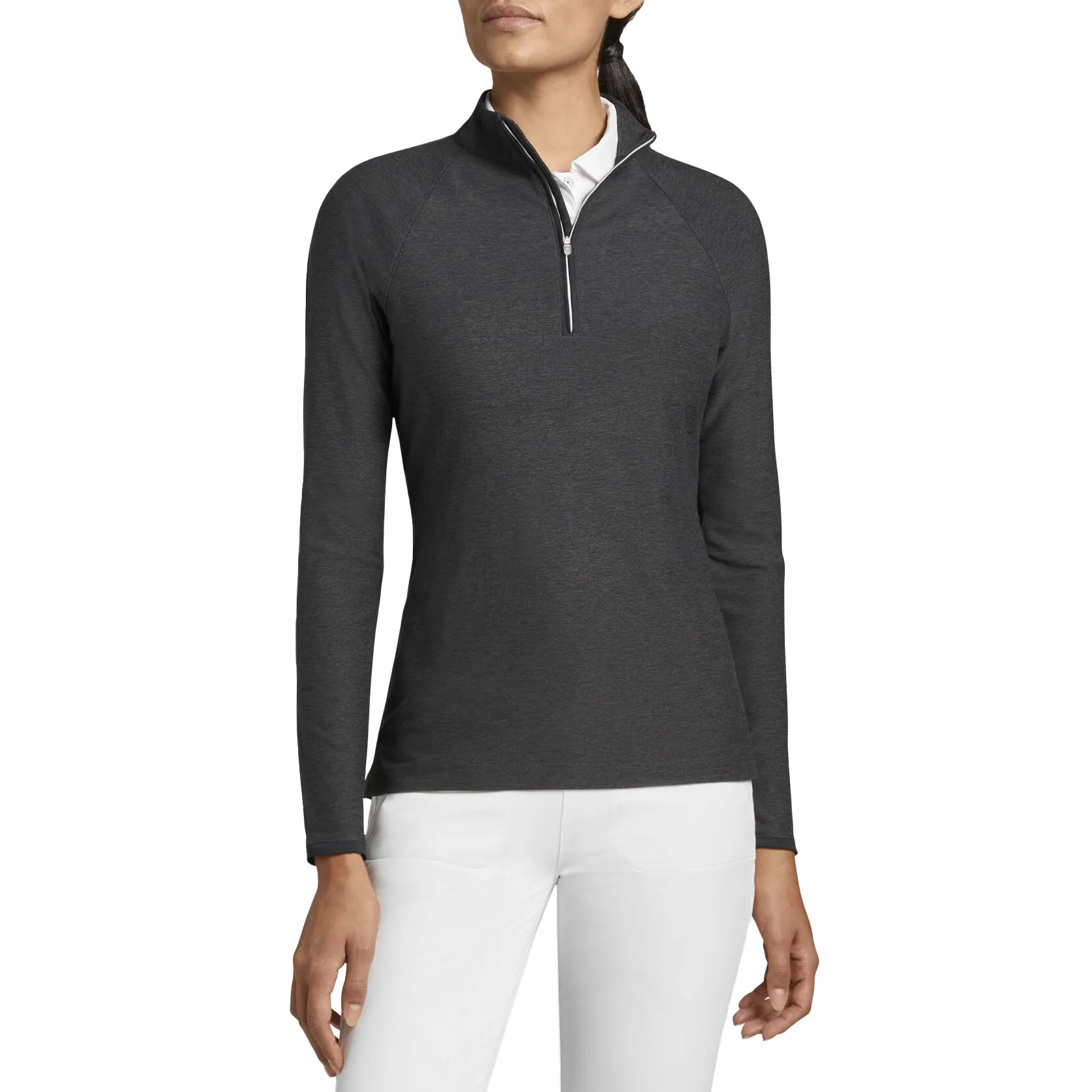 Budget Friendly Peter Millar Women'S Melange Raglan Sleeve 1/4 Zip Midlayer - Black
