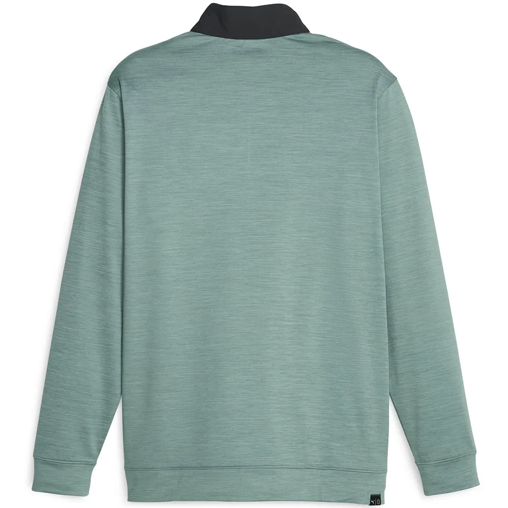 Father's Day Sale Black Friday Sale Puma Cloudspun Colour Block 1/4 Zip Pullover - Puma Black/Eucalyptus Heather