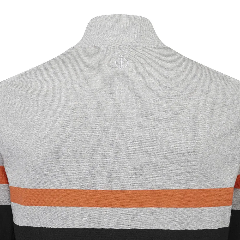 The Fast Lane Choice Oscar Jacobson Windsor Pin Knit 1/2 Zip Sweater - Black/Light Grey