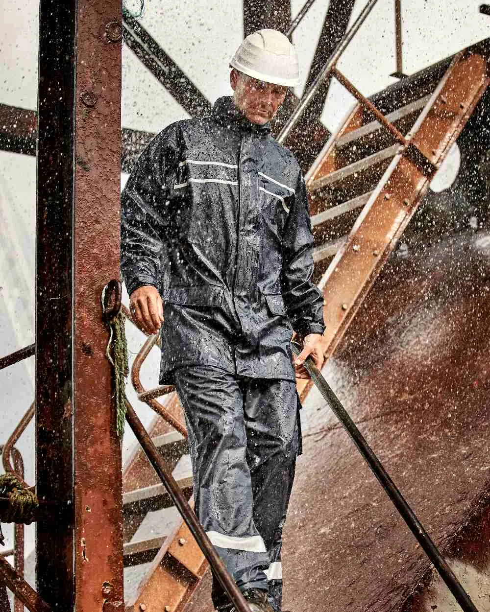 Elka Mens Dry Zone D-Lux Long Rain Jacket Dog Walking Waterproof Jackets