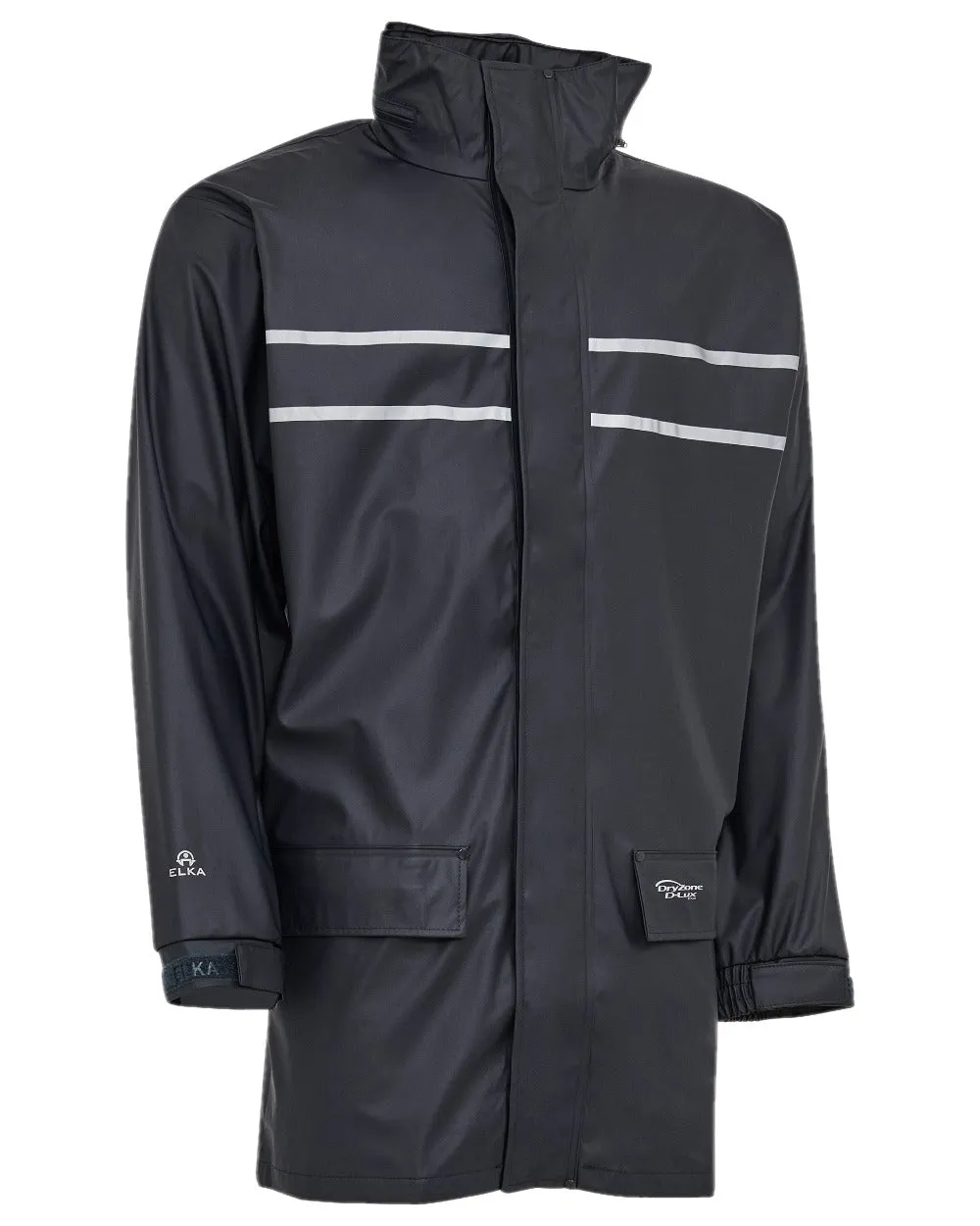 Elka Mens Dry Zone D-Lux Long Rain Jacket Dog Walking Waterproof Jackets