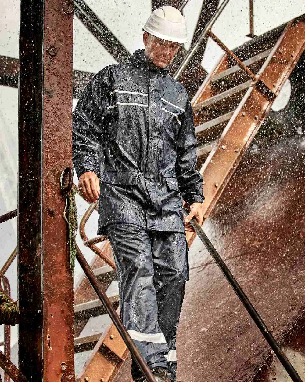 Elka Mens Dry Zone D-Lux Rain Trousers Durable Work Trousers