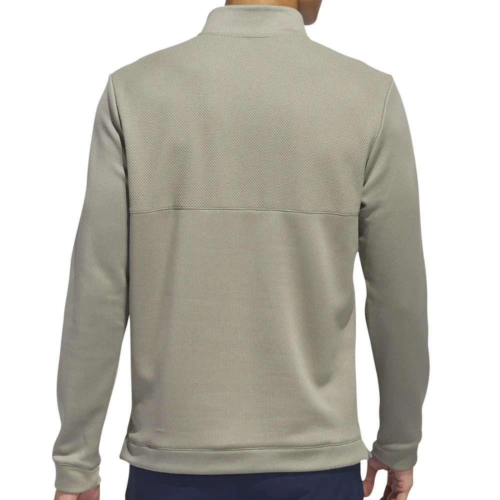 Adidas Textured 1/4 Zip Pullover - Silver Pebble Black Friday Deal
