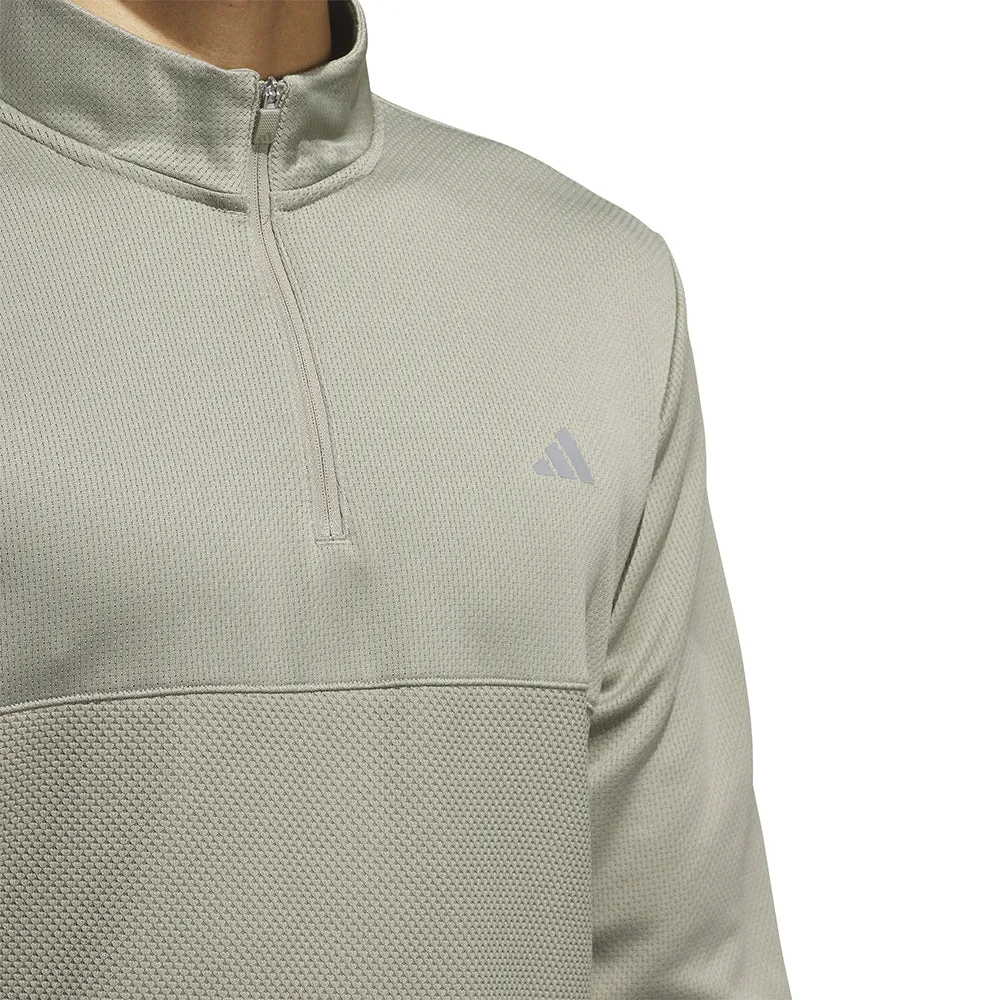 Flash Sale Command Attention Adidas Textured 1/4 Zip Pullover - Silver Pebble
