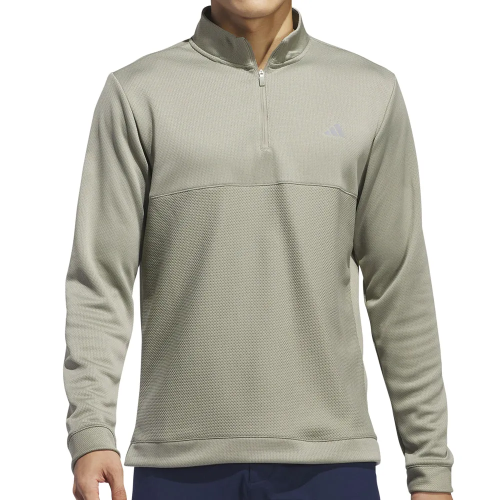 Adidas Textured 1/4 Zip Pullover - Silver Pebble Redefine Classic