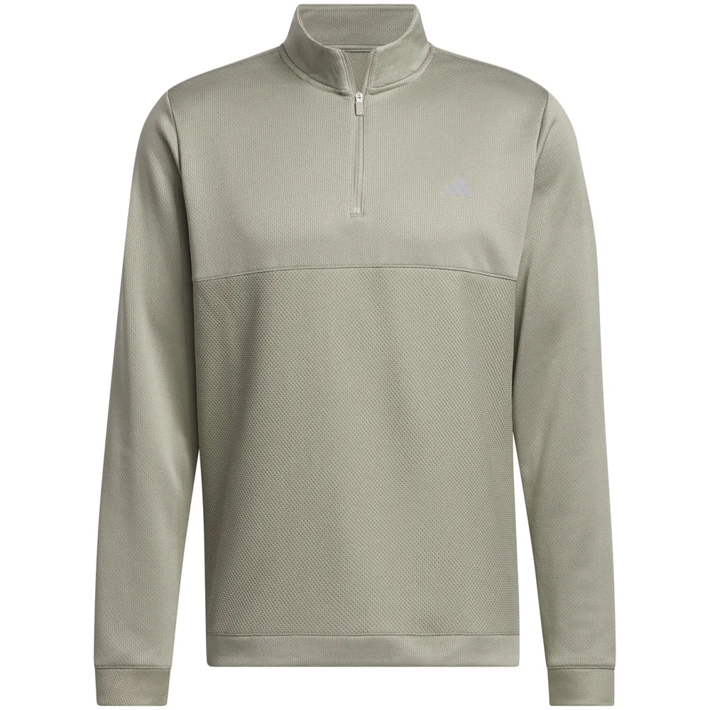 Unapologetically You Adidas Textured 1/4 Zip Pullover - Silver Pebble