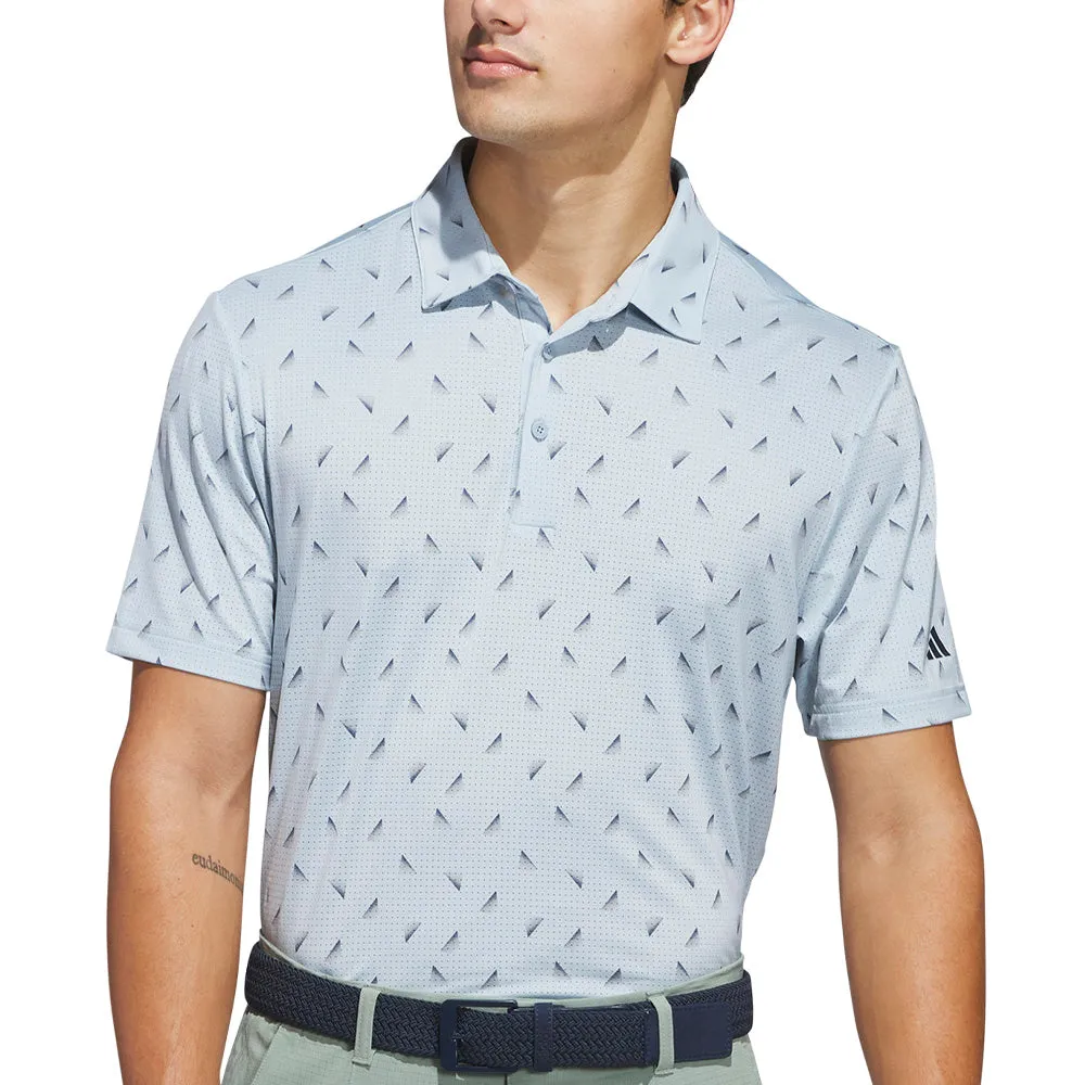 Rise Every Time Adidas Ultimate365 Printed Mesh Polo Shirt - Wonder Blue/Collegiate Navy