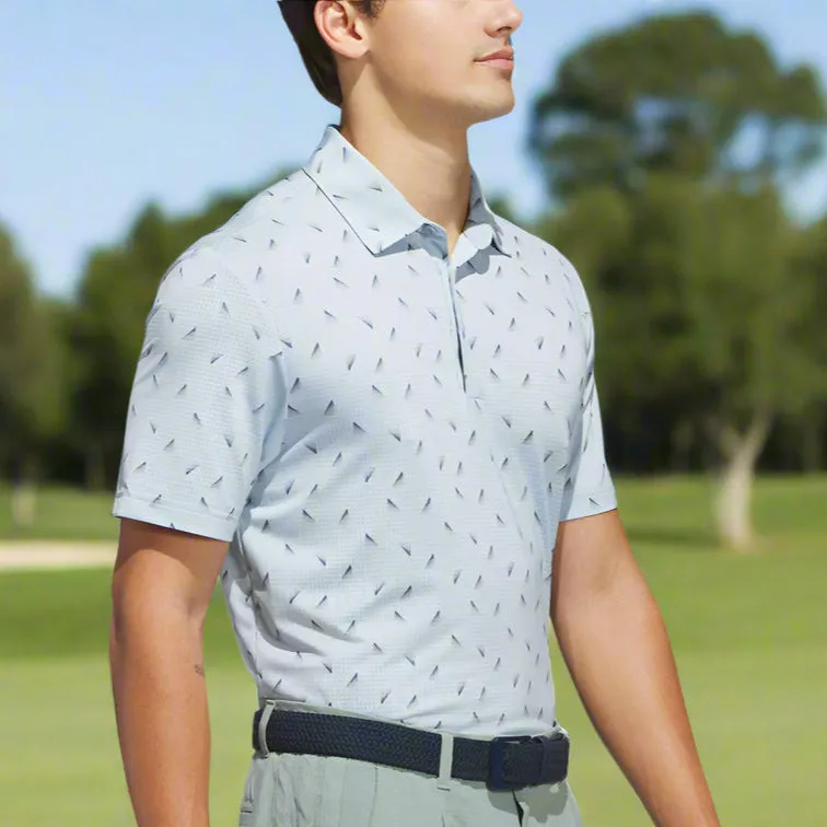 Adidas Ultimate365 Printed Mesh Polo Shirt - Wonder Blue/Collegiate Navy Walk with Power