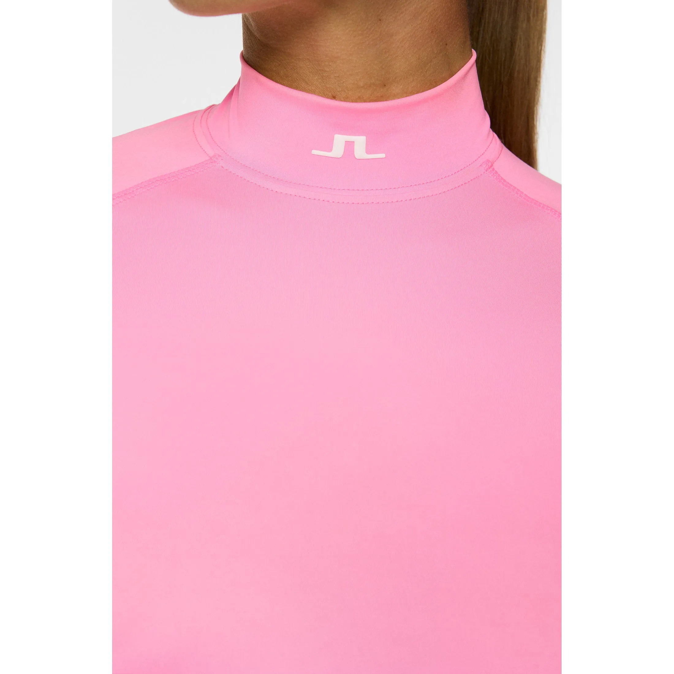 J.Lindeberg Women'S Ella Compression Golf Shirt - Eosine Pink Loud Looks, Smooth Moves Walk Tall