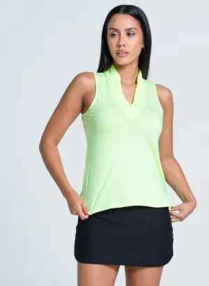 Spring Sale Pleated Placket Sleeveless
