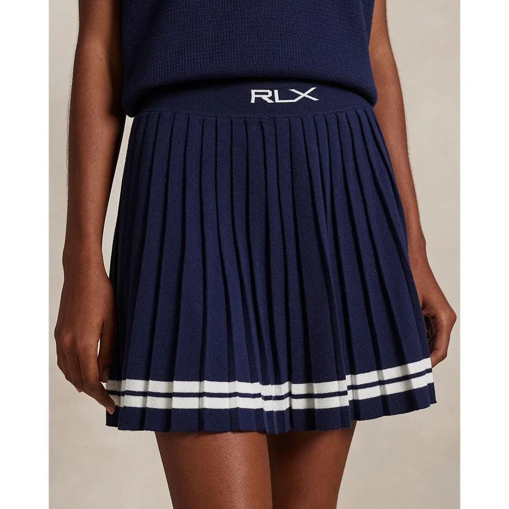 Black Friday Offer Rlx Ralph Lauren Women'S Knit Pleated Golf Skort - Refined Navy/White