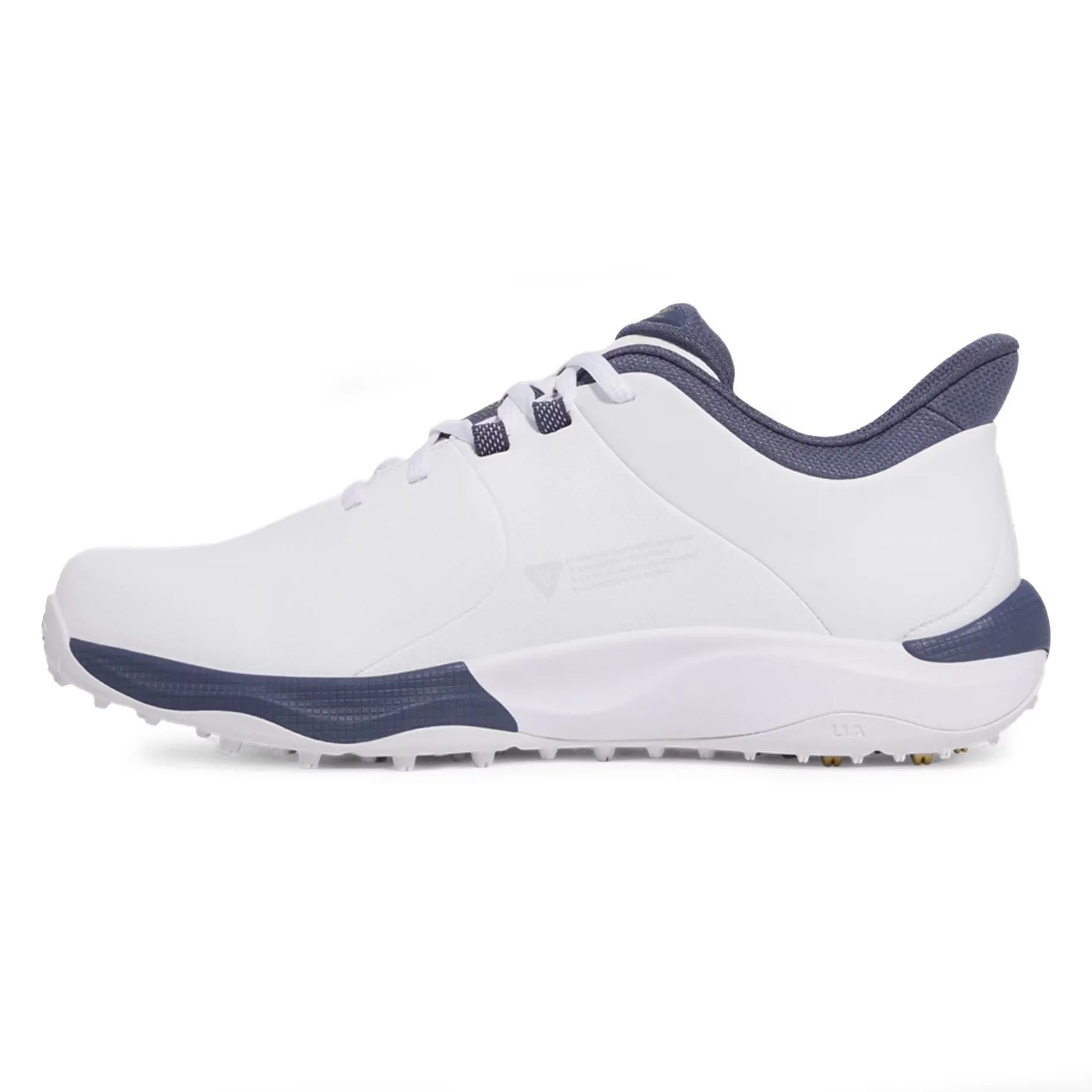 Walk Loud Limited Time Offer Under Armour Drive Pro Spikeless Golf Shoes - White/Metallic Gold/Grey