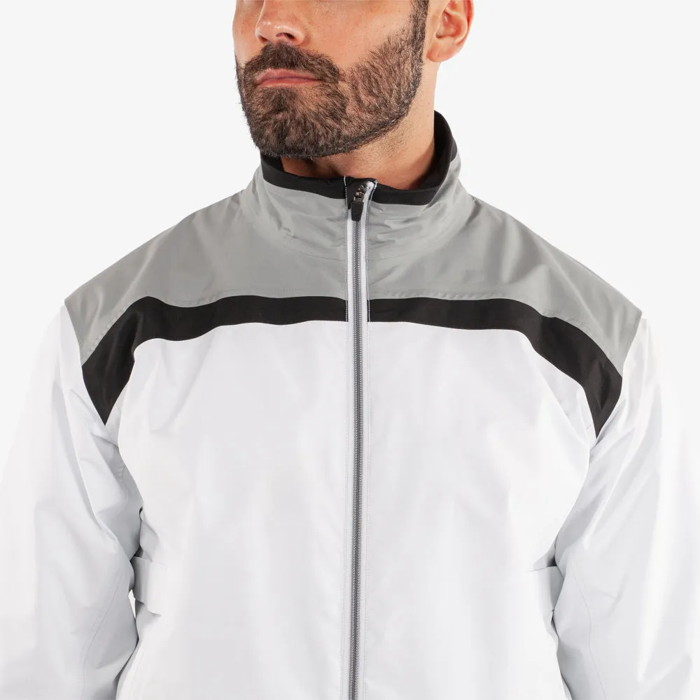 Step Into Strength Never Just Walk Galvin Green Anton Waterproof Dryvr Jacket - White/Sharkskin