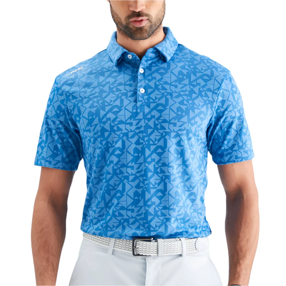Ping Geo-Camo Polo Shirt - Tidal Blue Back To School Sale