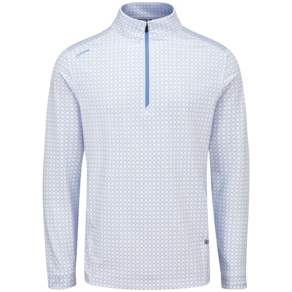 Engineered for Speed Never Just Walk Ping Latham 1/2 Zip Mid Layer  - Cornflower Blue/White