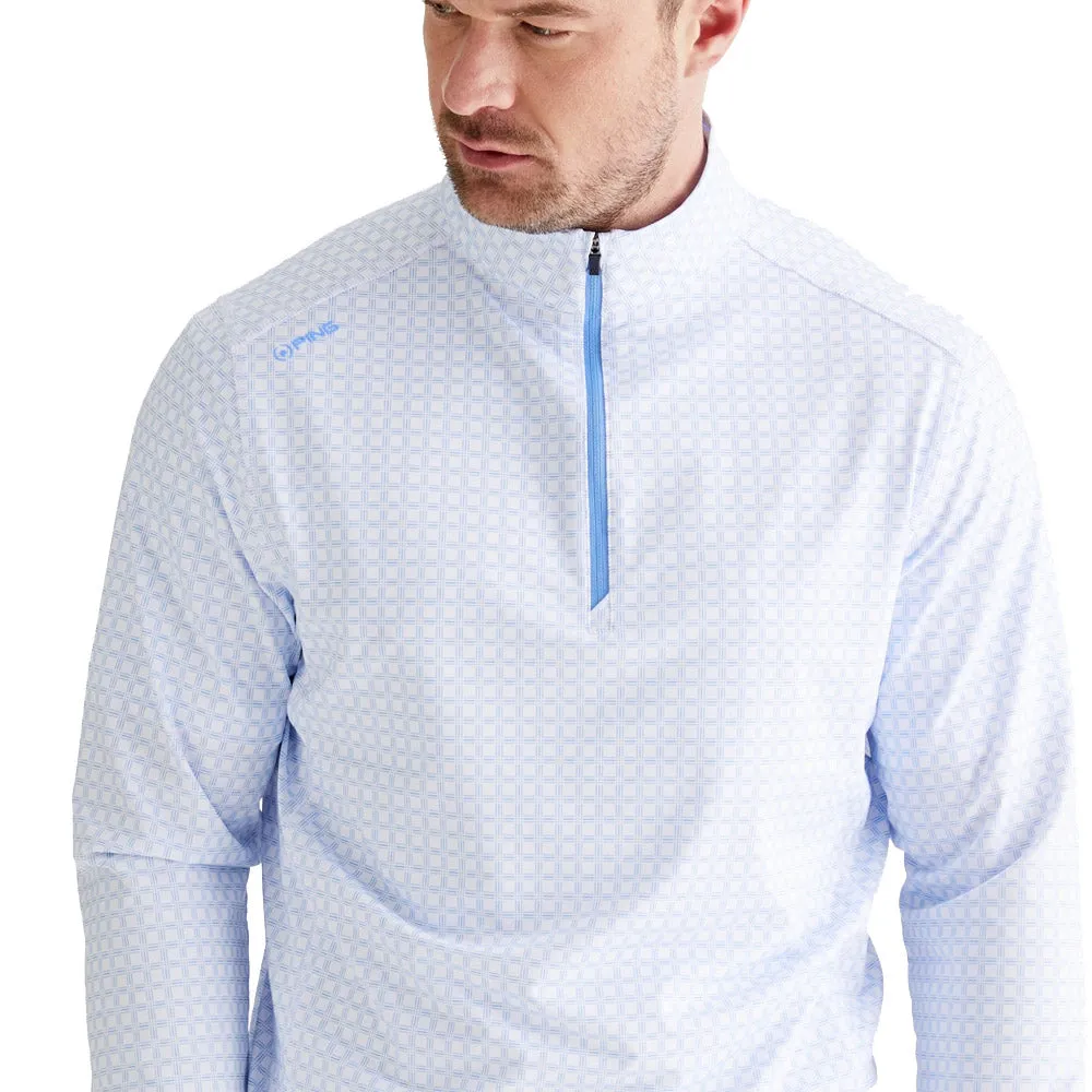 Born to Stand Out Ping Latham 1/2 Zip Mid Layer  - Cornflower Blue/White