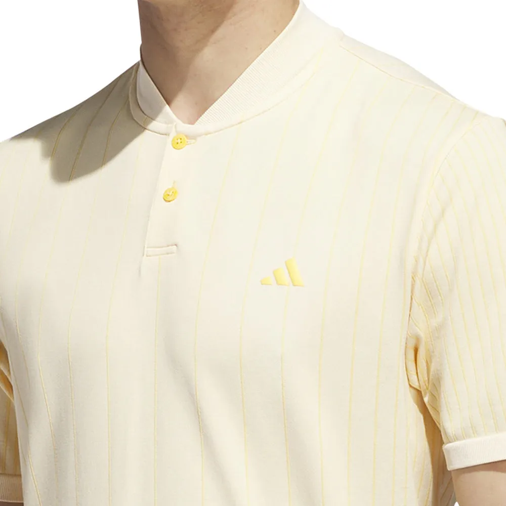 Confidence Starts Here No Limits, Just Style Adidas Ultimate 365 Tour Primeknit Striped Polo Shirt - Ivory