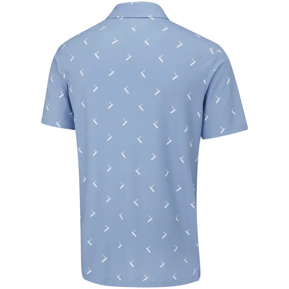 Ping Gold Putter Printed Polo Shirt - Spring Blue Multi Chase What Moves You Halloween Sale