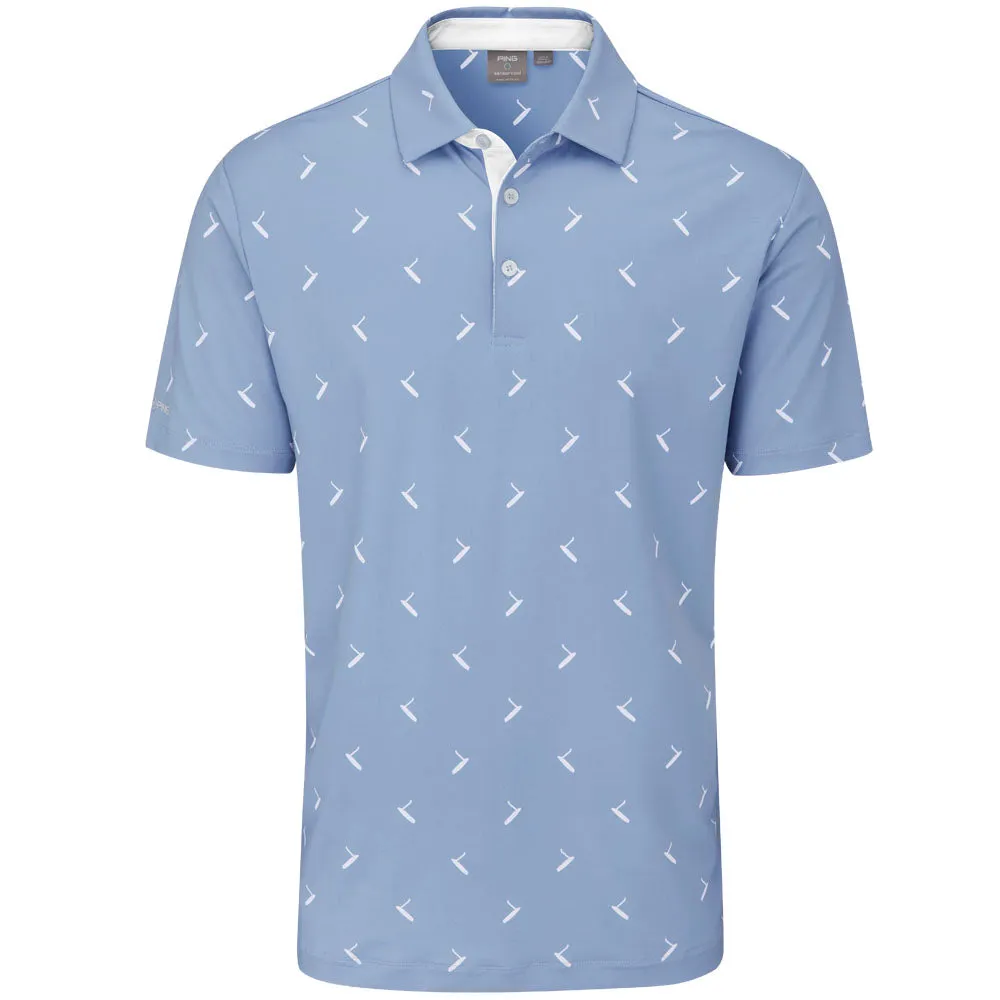 Back To School Sale Ping Gold Putter Printed Polo Shirt - Spring Blue Multi