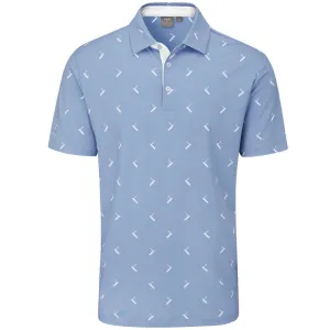 Back To School Sale Ping Gold Putter Printed Polo Shirt - Spring Blue Multi