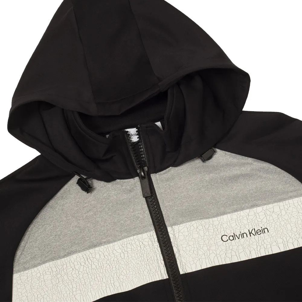 Calvin Klein Fracture Hooded Full Zip Jacket - Black Stay in Motion Holiday Sale