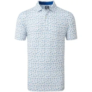 Autumn Sale Footjoy Travel Print Polo Shirt - White/Twilight