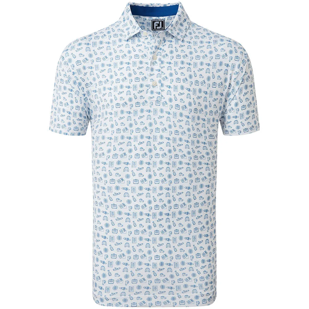 Autumn Sale Footjoy Travel Print Polo Shirt - White/Twilight