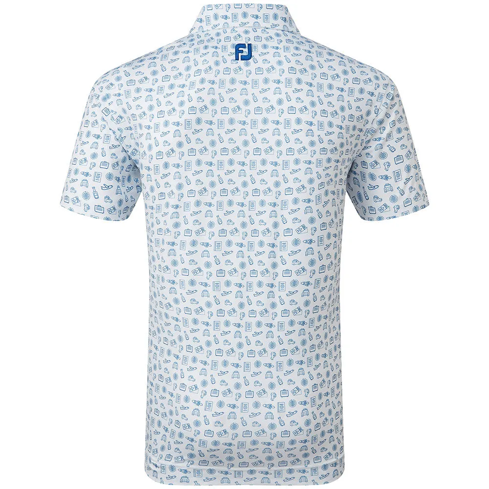 Footjoy Travel Print Polo Shirt - White/Twilight Affordable