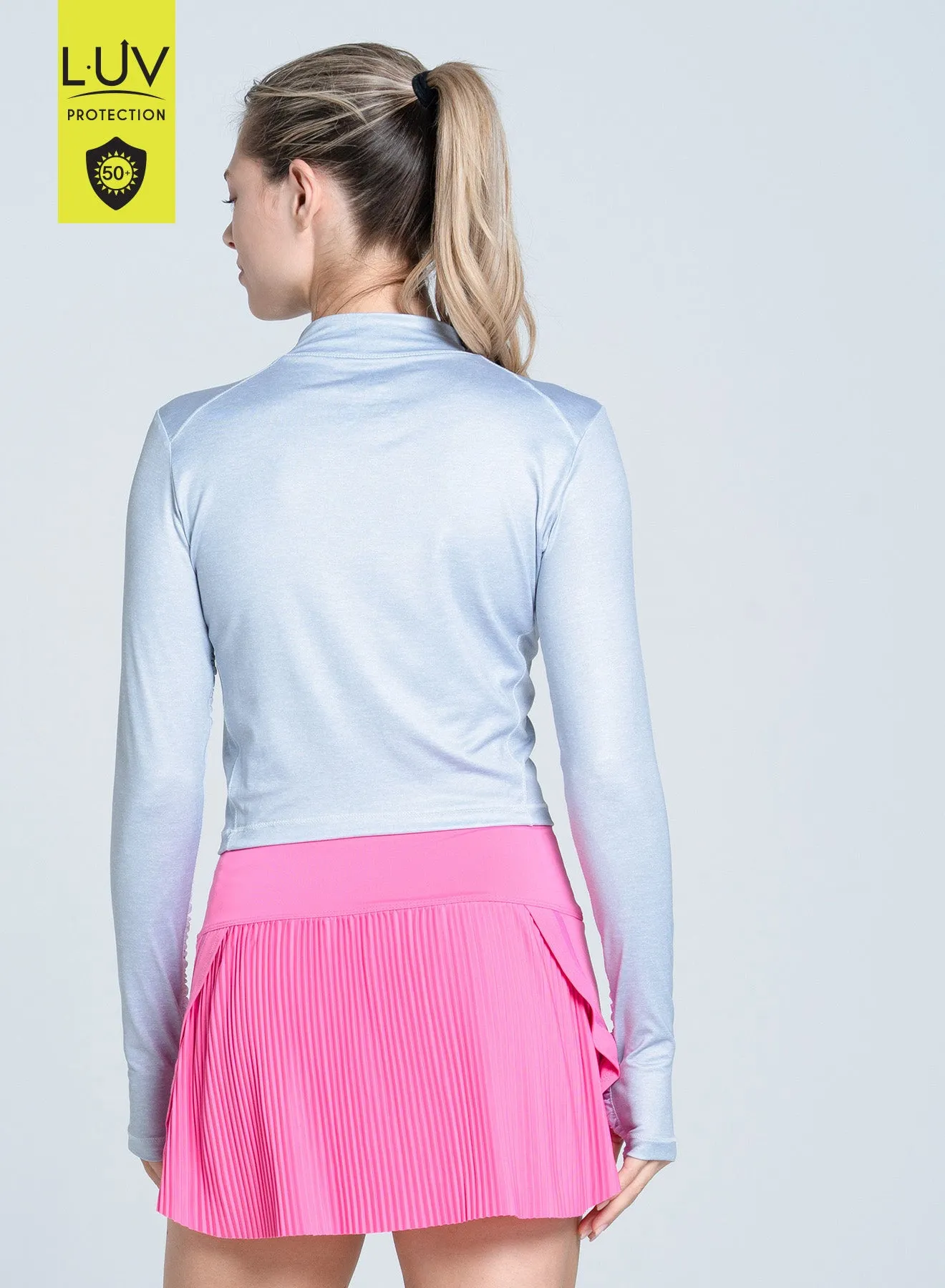 Heather Mock Neck Hip Fit Long Sleeve Made to Move