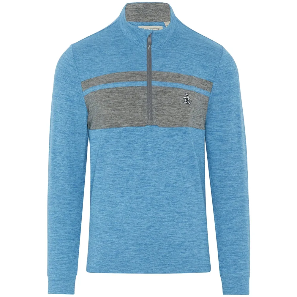 Original Penguin Lightweight 1/4 Zip Pullover - Dark Mediterranean/Blue Heather Confidence Starts Here