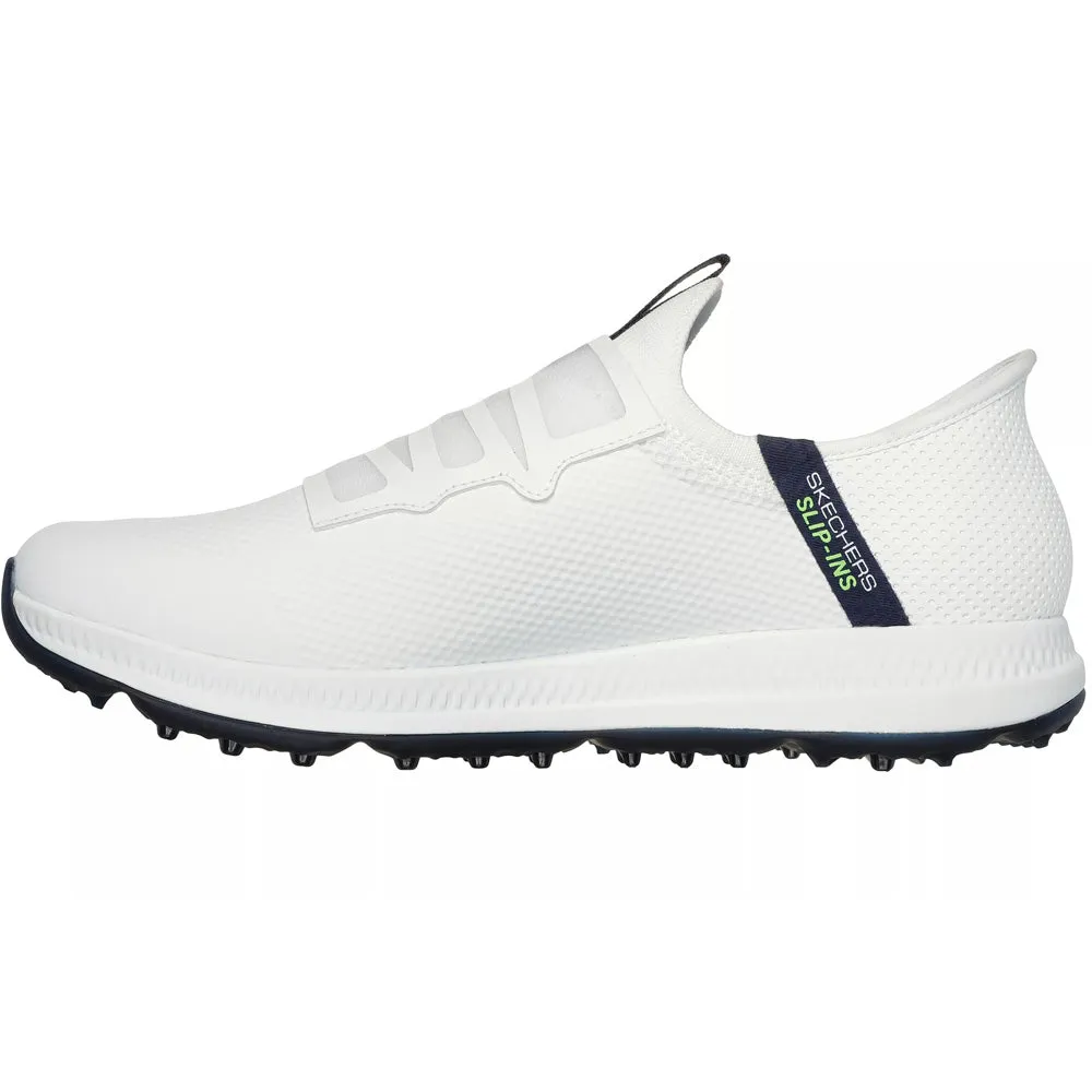 Skechers Elite 5 Slip-Ins Spikeless Waterproof Shoes - White/Navy Autumn Sale