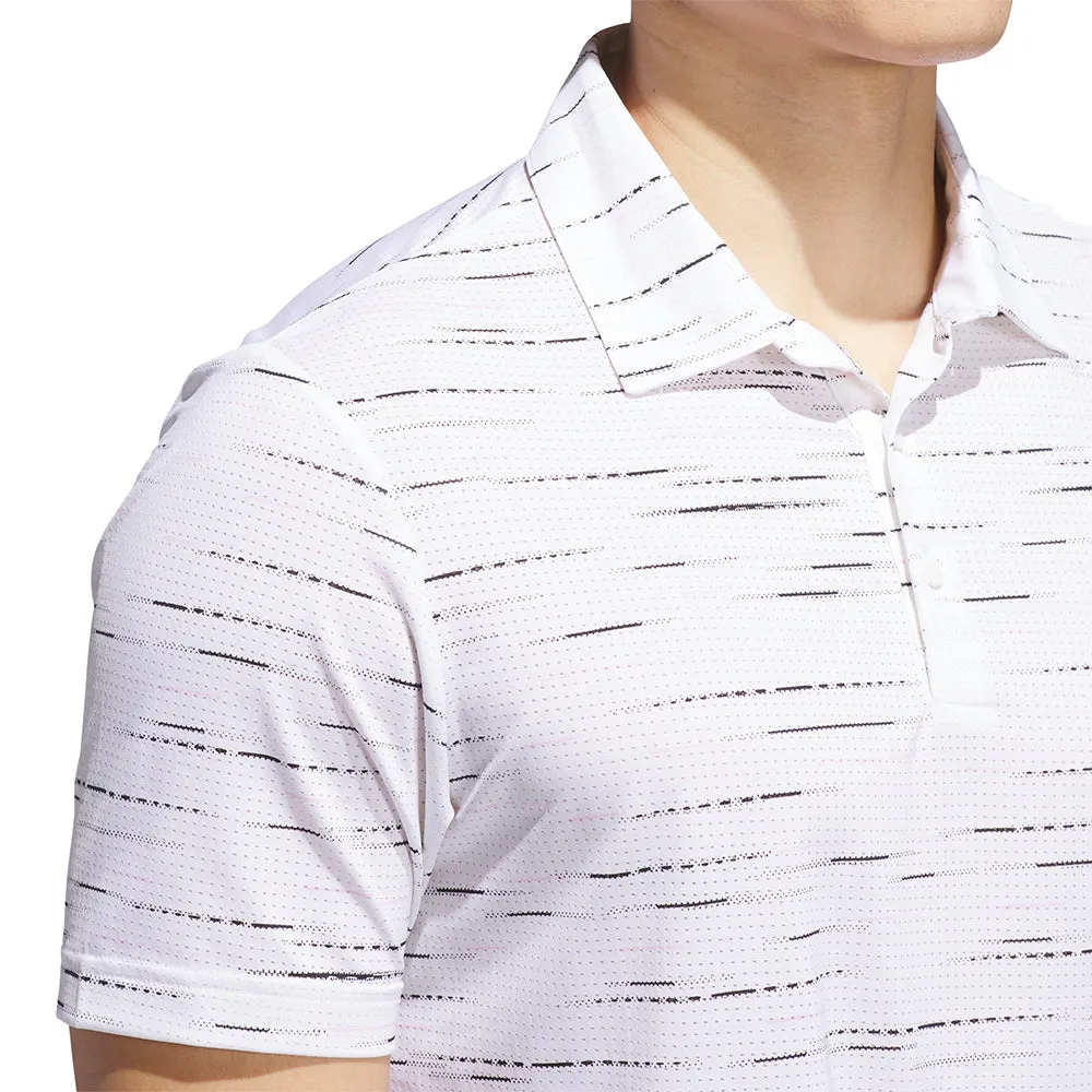 Step Into Strength Adidas Ultimate365 Mesh Glimmer Print Polo Shirt - Clear Pink