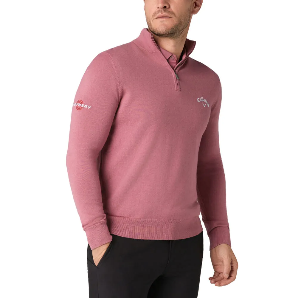 Own Every Step Callaway 1/4 Zip Blended Merino Sweater - Mesa Rose