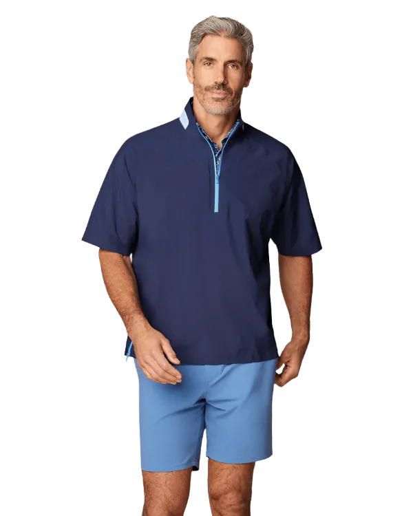 Johnnie-O - Stealth Stowable Short Sleeve Rain Jacket Chase What Moves You Walk Tall